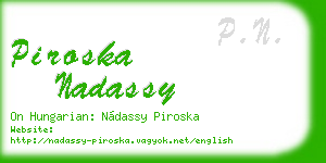 piroska nadassy business card