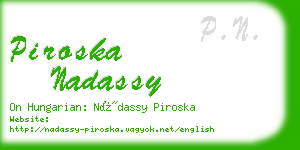 piroska nadassy business card